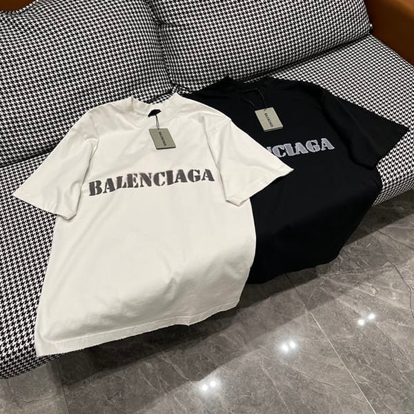 可愛いバレンシアガ STENCIL TYPE Tシャツ ロゴ 半袖 コットン パチモン 3色 bae16168